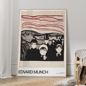 Edvard Munch Anxiety Print, Expressionist Artwork, Art Deco Poster, Iconic Masterpiece, Art Lover Gift, Timeless Wall Art, Digital Download