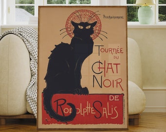 Chat Noir Poster: Vintage French Art Nouveau Black Cat Print (Digital Download)