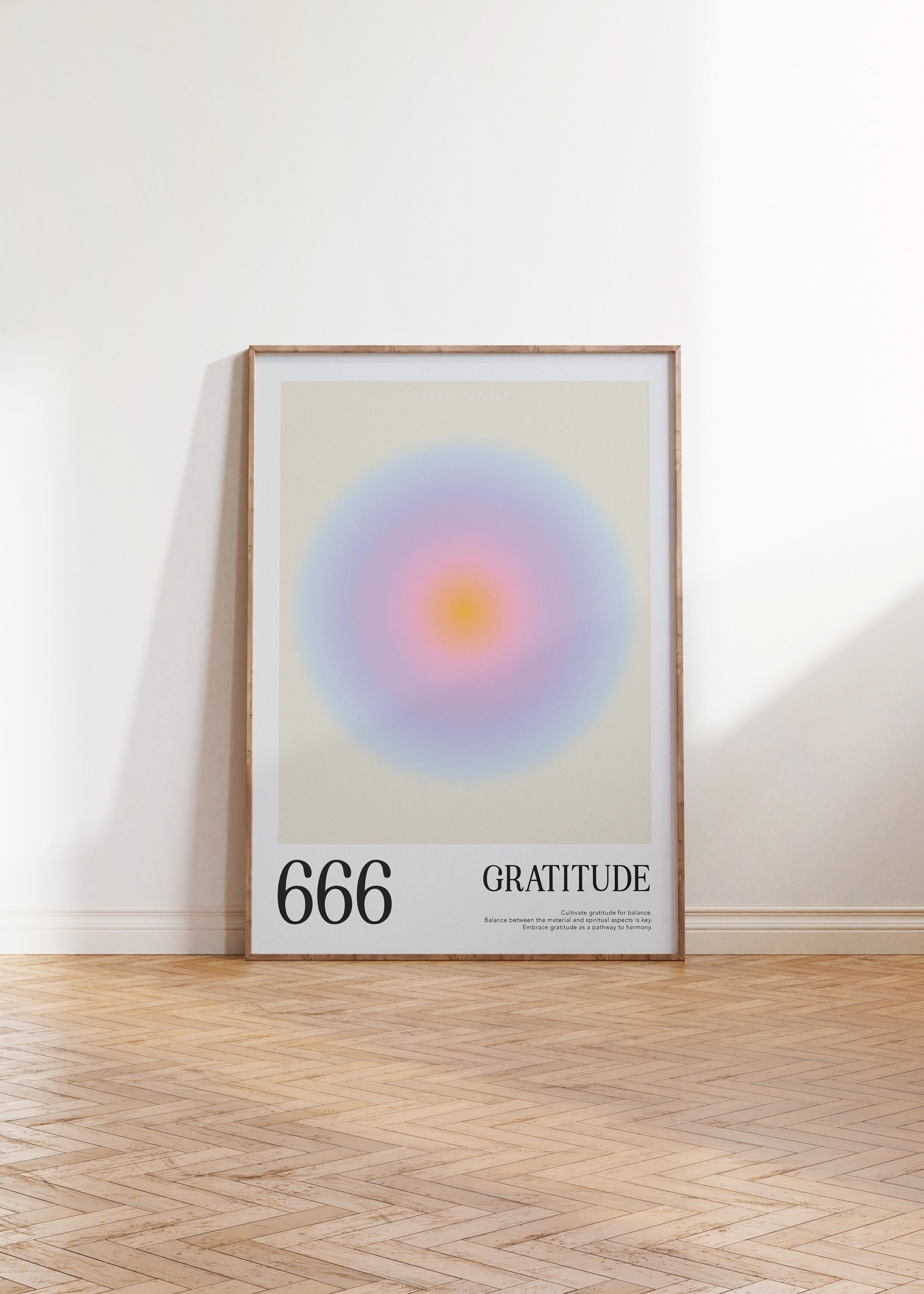 Angel Number 666 Gratitude Poster: Gradient Aura Spiritual Art (digital ...