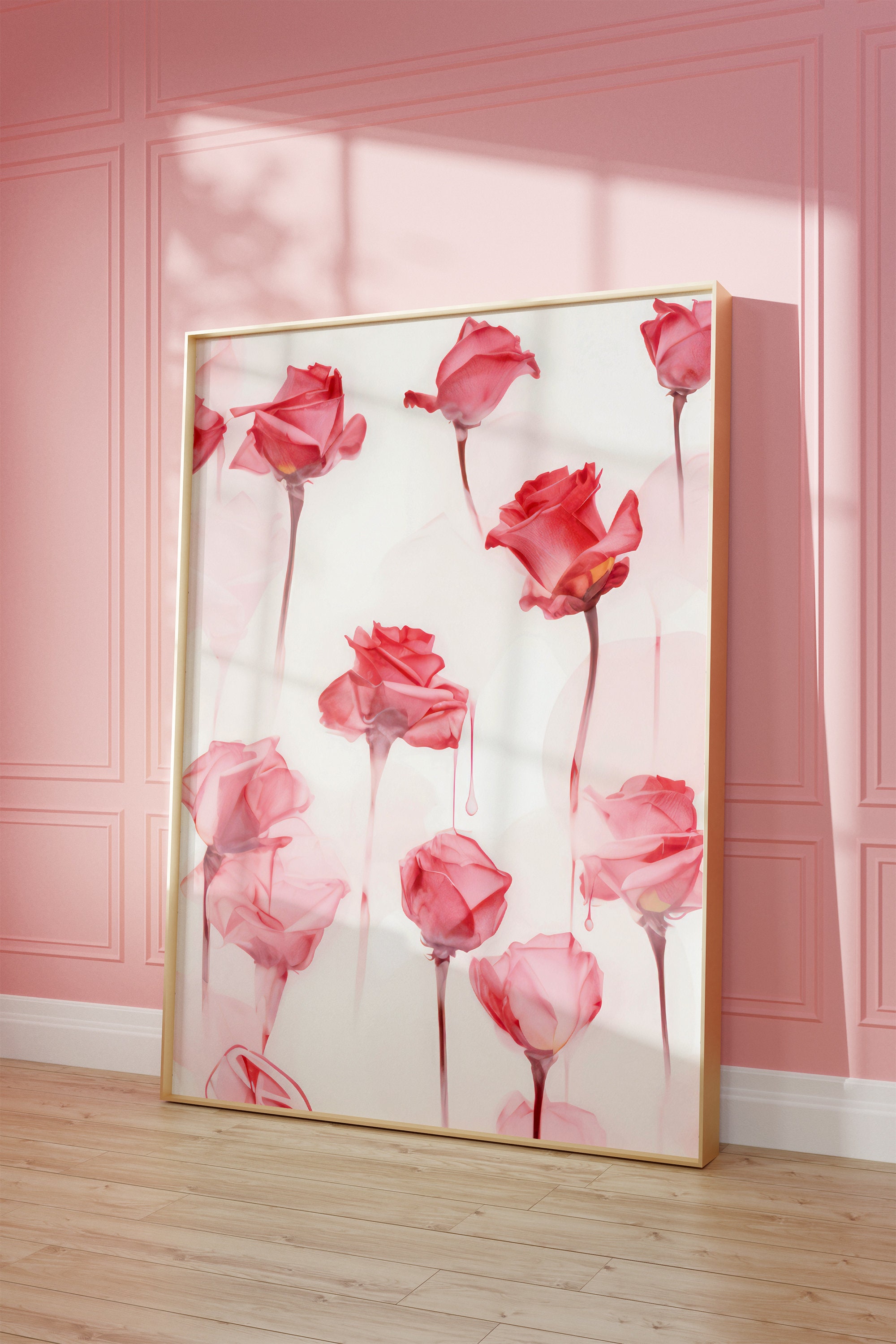 Pink Rose Art Print: Trendy Girly Room Decor (digital Download) - Etsy