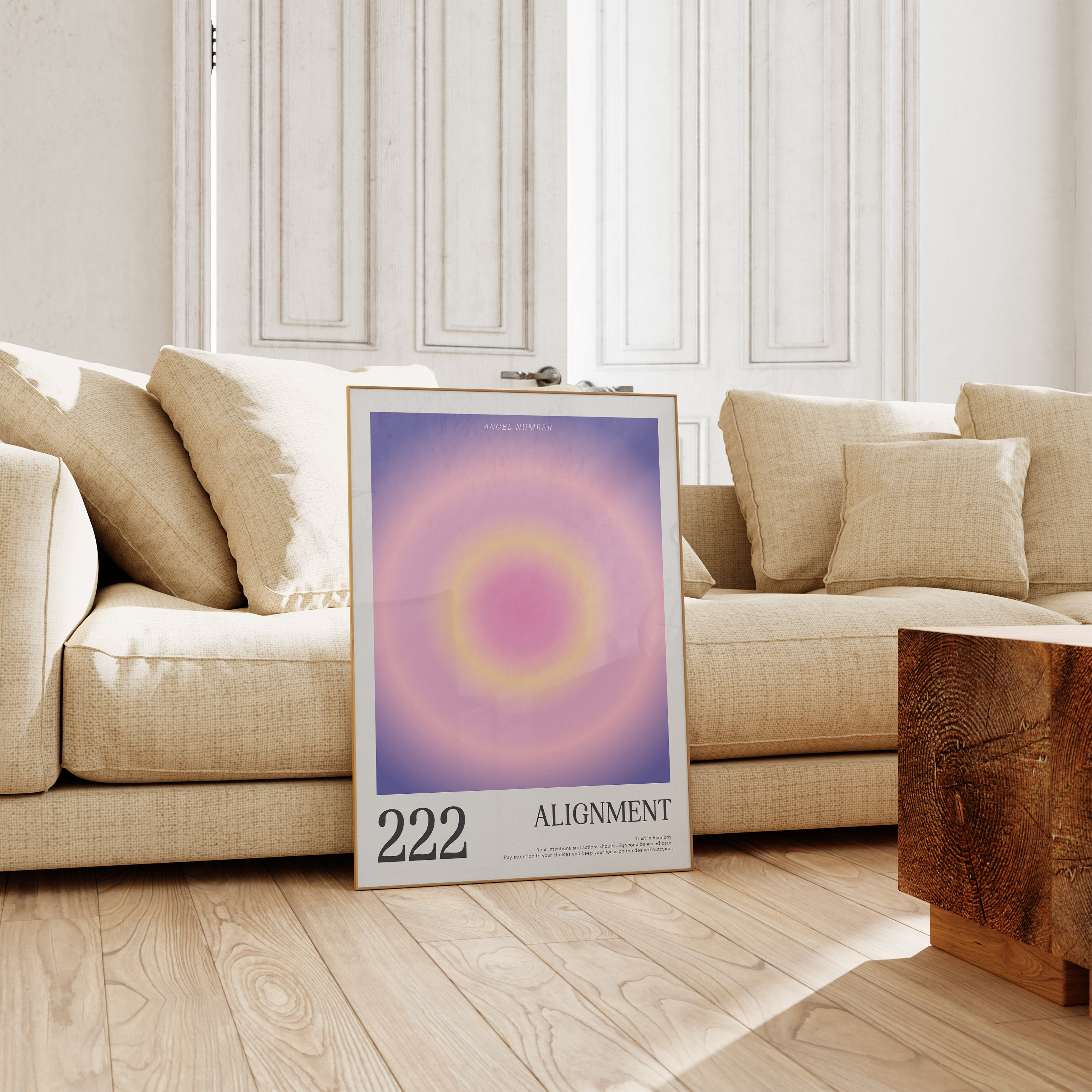 Alignment 222 Angel Number 222 Alignment Poster, Gradient Aura Wall Art, Spiritual ...