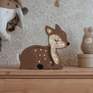 Wooden Deer LED Lamp – Night Light for Kids&#39; Room | Handmade Decoration | Gift for a Little One | Children&#39;s Day Gift