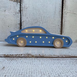 Wooden lamp Car Auto Night Lights for Kids - Handmade Car Nursery Light, Remote Control, Children&#39;s Room Decor