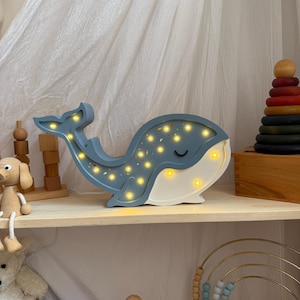 Handgefertigte Wal-Lampe aus Holz - Perfekte Kleinkindzimmer-Akzent - Kinderzimmer-Lichter - Baby-Lampe