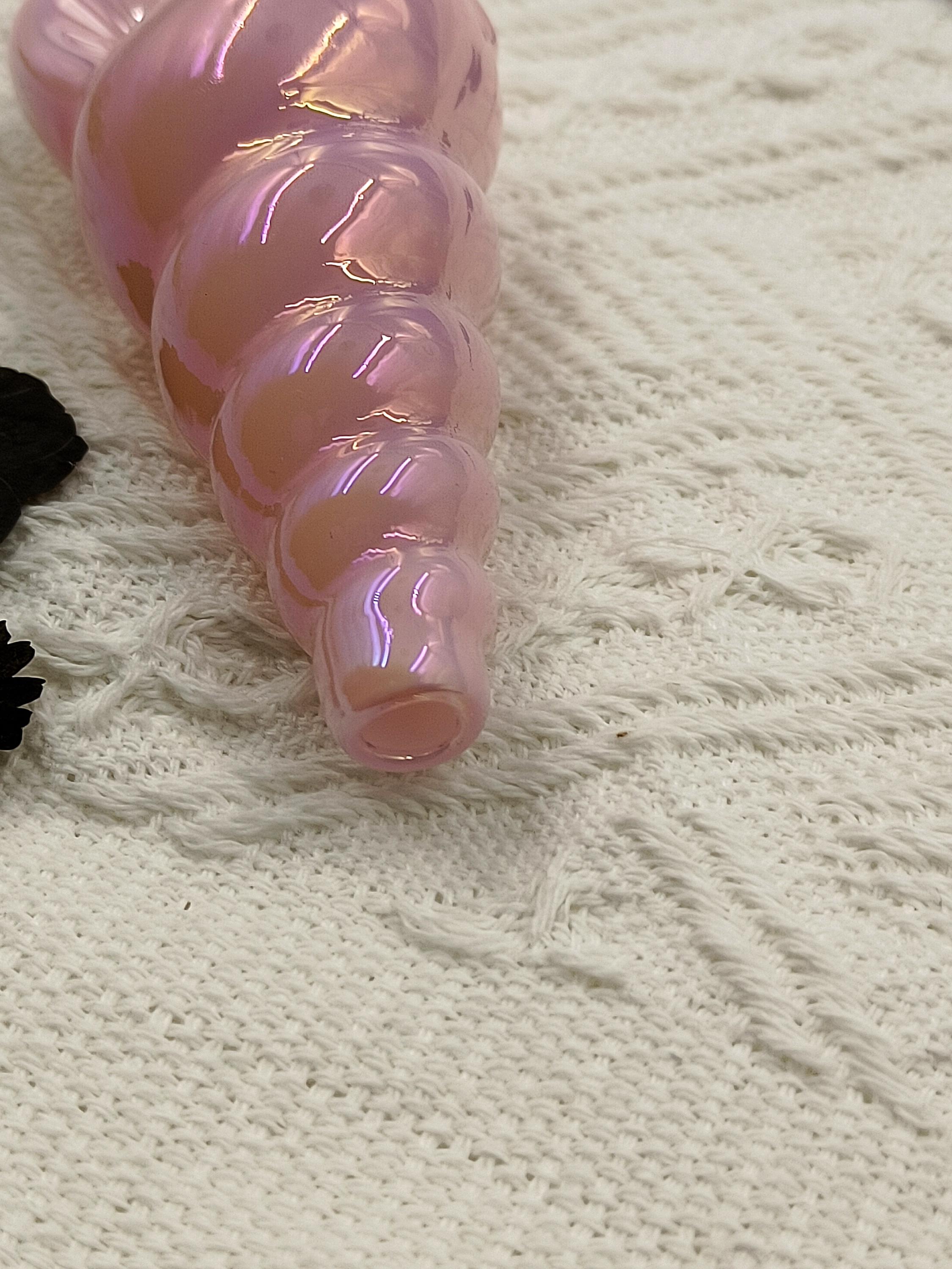 Rose Glass Pipe, Purple Glass Pipe, Pink Pipe,Spoon-Shaped Pipe, Handmade Glass Pipe, Cute Girl Bowl, Cool Gift
