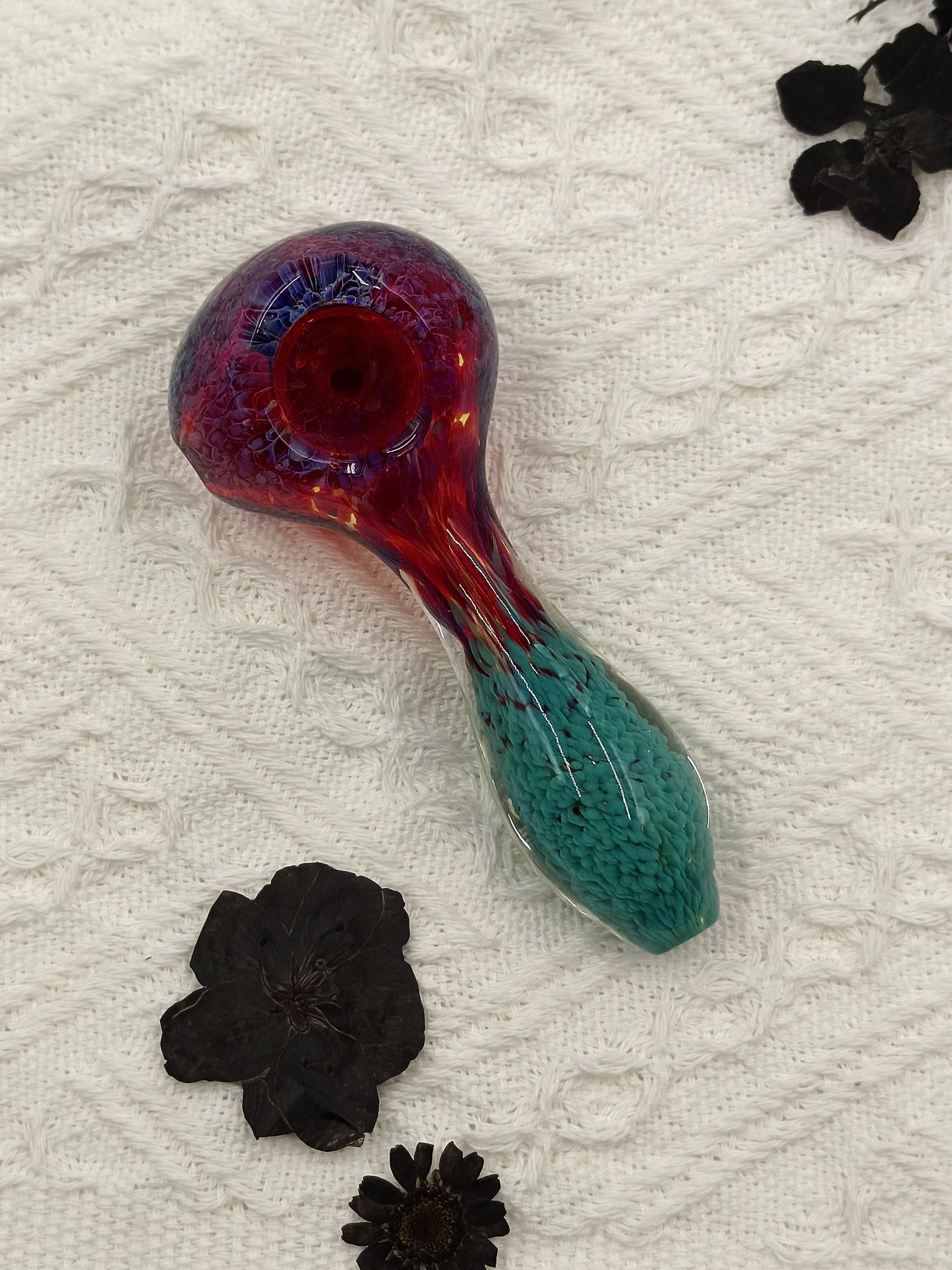 Rose Glass Pipe, Purple Glass Pipe, Pink Pipe,Spoon-Shaped Pipe, Handmade Glass Pipe, Cute Girl Bowl, Cool Gift
