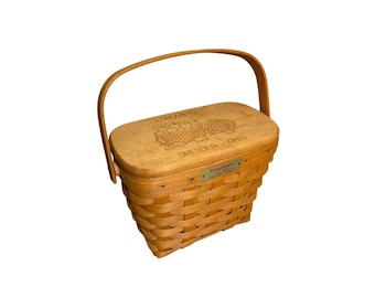 1995 Dresden Tour Basket Signed by 4 Longaberger Sisters + Lid & Protector