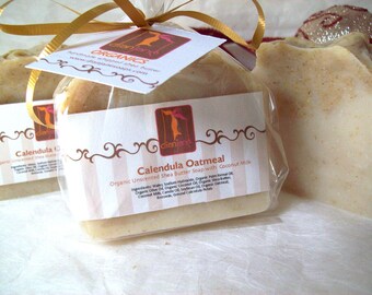 Organic Calendula Oatmeal Bar Soap - Fragrance Free - Shea Butter Soap with Cocoa Butter, sensitive skincare