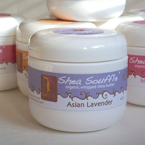 Mantequilla corporal batida, asiática LAVENDER verde orgánico soufflé&#39; 4oz, crema de cuerpo vegano batido, cuidado de la piel natural, belleza de baño, mantequilla orgánica