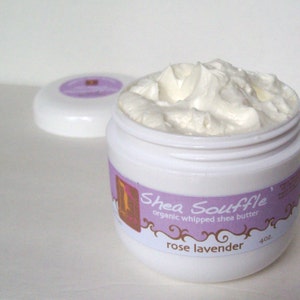 Bath & Beauty ORGANIC ROSE LAVENDER Shea Whipped Body Butter, Bath and Beauty, Skincare, Natural Moisturizer image 1