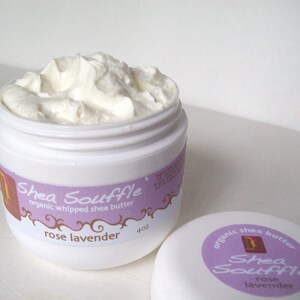 Bath & Beauty ORGANIC ROSE LAVENDER Shea Whipped Body Butter, Bath and Beauty, Skincare, Natural Moisturizer image 4