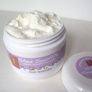 Bath & Beauty ORGANIC ROSE LAVENDER Shea Whipped Body Butter, Bath and Beauty, Skincare, Natural Moisturizer image 2