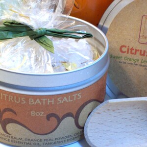 Skincare Bath Salts with Sweet Orange, Tangerine and Lime Essential oil Natural Spa Bath Body Skincare