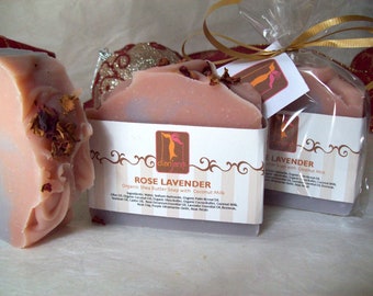 Organic Soap Rose Lavender Soap- Bath and Beauty - Coconut Milk Bar Soap