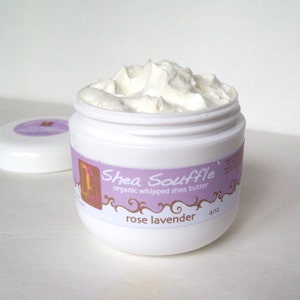 Bath & Beauty ORGANIC ROSE LAVENDER Shea Whipped Body Butter, Bath and Beauty, Skincare, Natural Moisturizer image 3