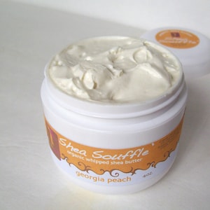 Fresh Georgia PEACH-Organic Shea Souffle' 4oz. Organic Whipped Shea Butter-Natural Skincare image 1