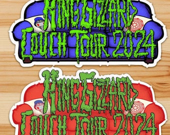 Couch Tour 2024 - King Gizzard i naklejka Jaszczurczego Czarodzieja Gator KGLW Han-Tyumi Ameryka Północna
