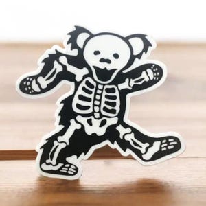 Adesivo de esqueleto de urso Grateful Dead, urso marchando, Halloween, envio rápido