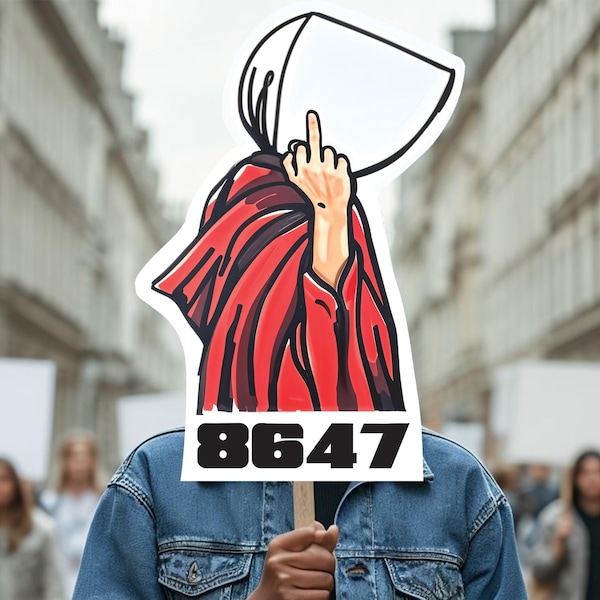 8647 Anti Trump Protest Sign, Resist the 47th!" Big Face on a Stick, Big Face Cut Out, Head on a stick.  - 4 sizes