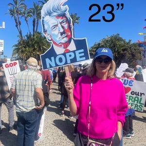 Anti Trump Protest Sign Nope To Fascism: Big Face Cutout on a Stick image 5