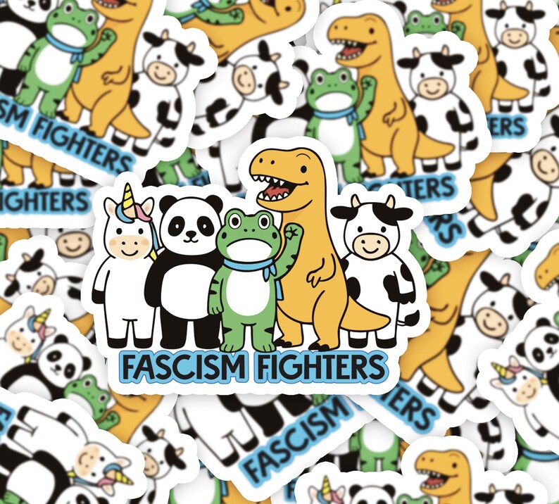 Fascism Fighters Sticker – Portland Frog & Friends Unite for Peace ...