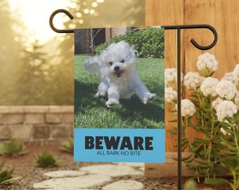 Custom Pet Photo Garden Flag, Personalized Sassy Outdoor Decor, Funny Dog and Cat Yard Flag, Memorial & Gift Idea