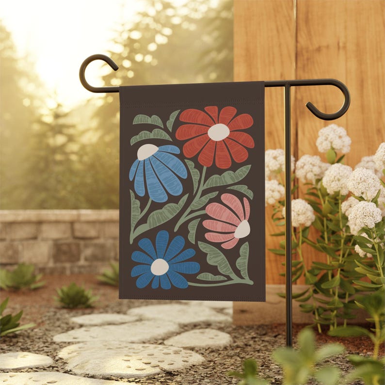 Trump Sucks Subtle Flower Design Outdoor Yard Flag in Brown image 1