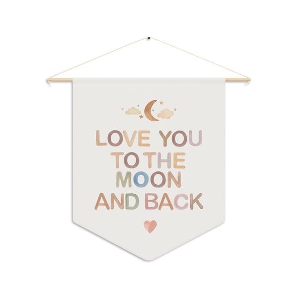 Nursery Pennant Wall Decor: Love You to the Moon
