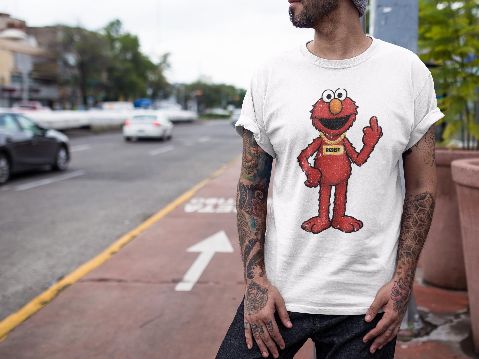 Elmo FU Resist Shirt, Stand With PBS, Political Protest