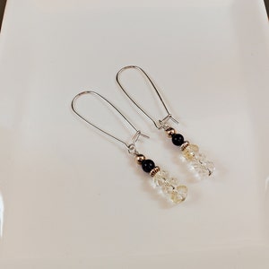 Amethyst And Citrine Sterling Silver Dangle Earrings, Amethyst Earrings, Citrine Earrings, Sterling Silver Earrings image 2