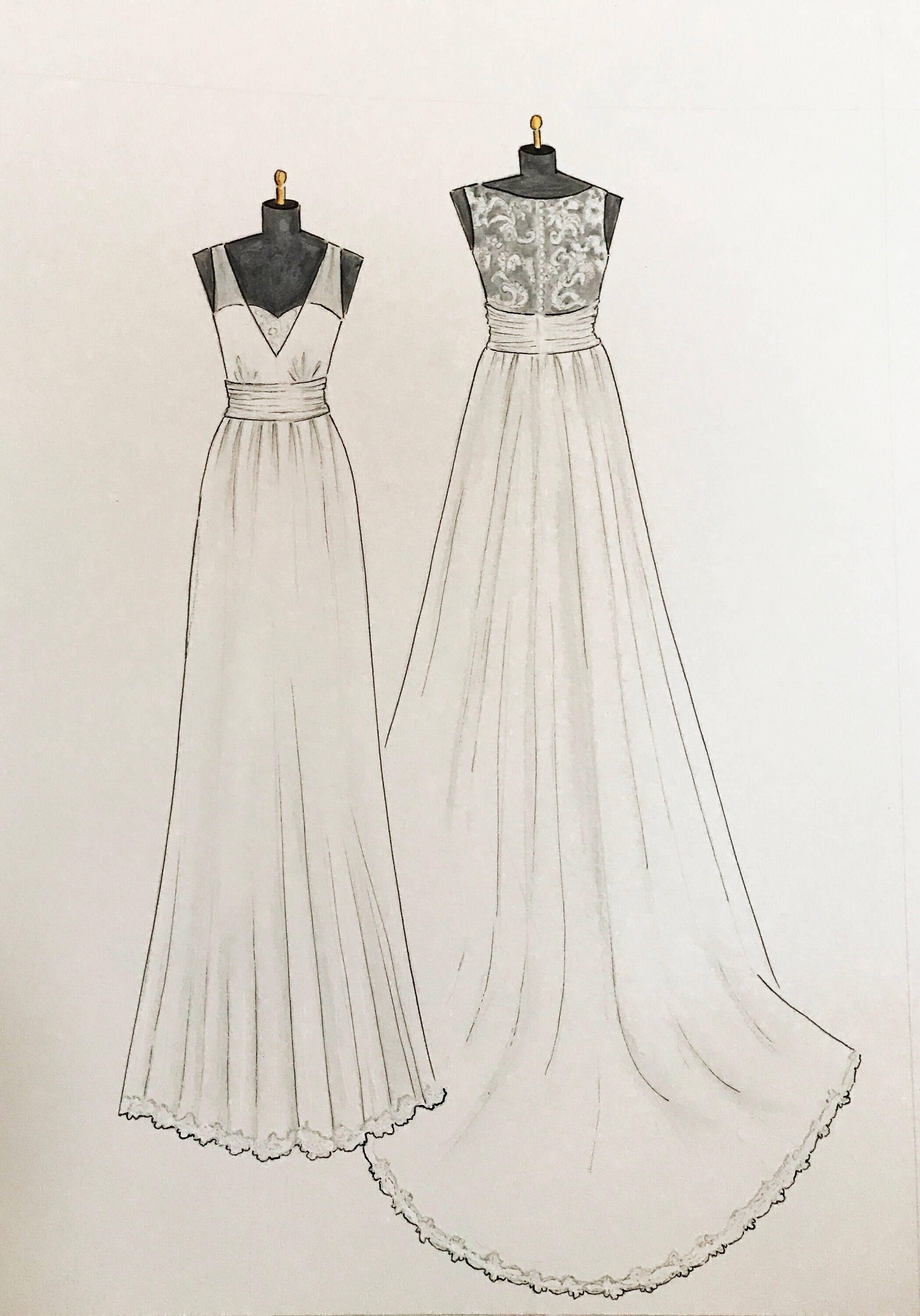 Wedding Dress Sketch - Etsy