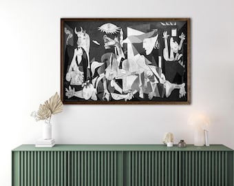 Framed Picasso Guernica Wall Art,Guernica, Picasso Art,Huge Canvas Wall Art, Guernica Canvas, Picasso Wall Decor