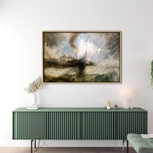 Joseph Mallord William Turner Snow Storm 1842 Canvas Print Wall Art,Turner Poster,J.M.W. Turner Painting,Turner Print,Archival Giclee.