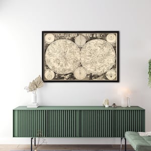 Mapa celestial vintage de 1850 "Planisphaerium Coeleste" - Carta de astronomía de la antigua constelación - Impresión del cartel del zodíaco de la carta estelar antigua