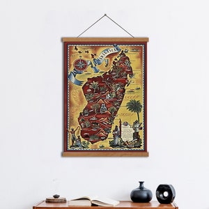 Vintage Map of Madagascar,Old Madagascar Map Print, Madagascar Wall Art,Canvas Wall Art,Madagascar Vintage Poster