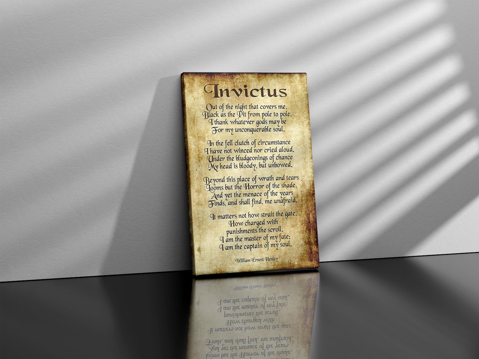 Invictus Poem Print by William Ernest Henley, Invictus I Am the Master