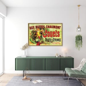 Framed Aux Buttes Chaumont Paris POSTER PRINT,Vintage French Advertising,Friends TV Wall Art Decor