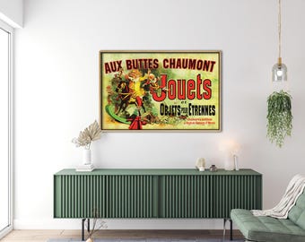 Aux Buttes Chaumont Paris POSTER PRINT,Vintage French Advertising,Friends TV Wall Art Decor
