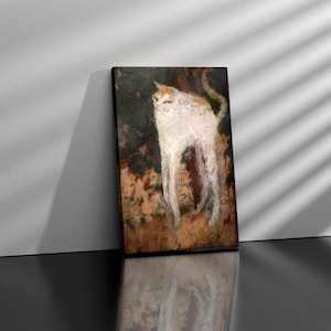 Le Chat Blanc 1894 by Pierre Bonnard Canvas Print – Vintage Art Poster – French Impressionist Cat Wall Decor for Home & Office
