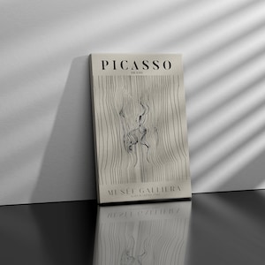 Picasso Exhibition Wall Art Print, Neutral Beige Abstract Vintage Minimalist Gift Idea, Famous Artist Print,Picasso Wall Home Decor
