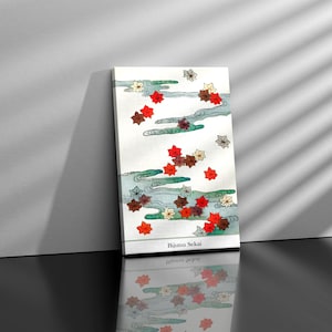 Fächerahorn-Blätter Print Vintage Herbst Bijutsu Sekai Kunst Herbstlaub Minimalistisches Japandi Wabi Sabi Wanddekor Botanisches Plakat