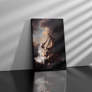 Christ In The Storm on the Sea of Galilee 1633 by Rembrandt van Rijn Canvas Art Print
