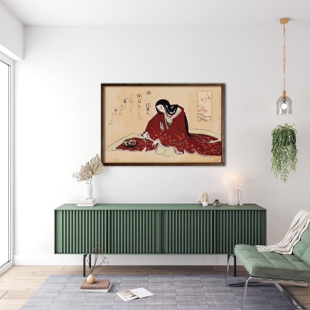 Geisha With Cat Cutting Kimono FINE ART PRINT, Art Canvas,japanese Art ...