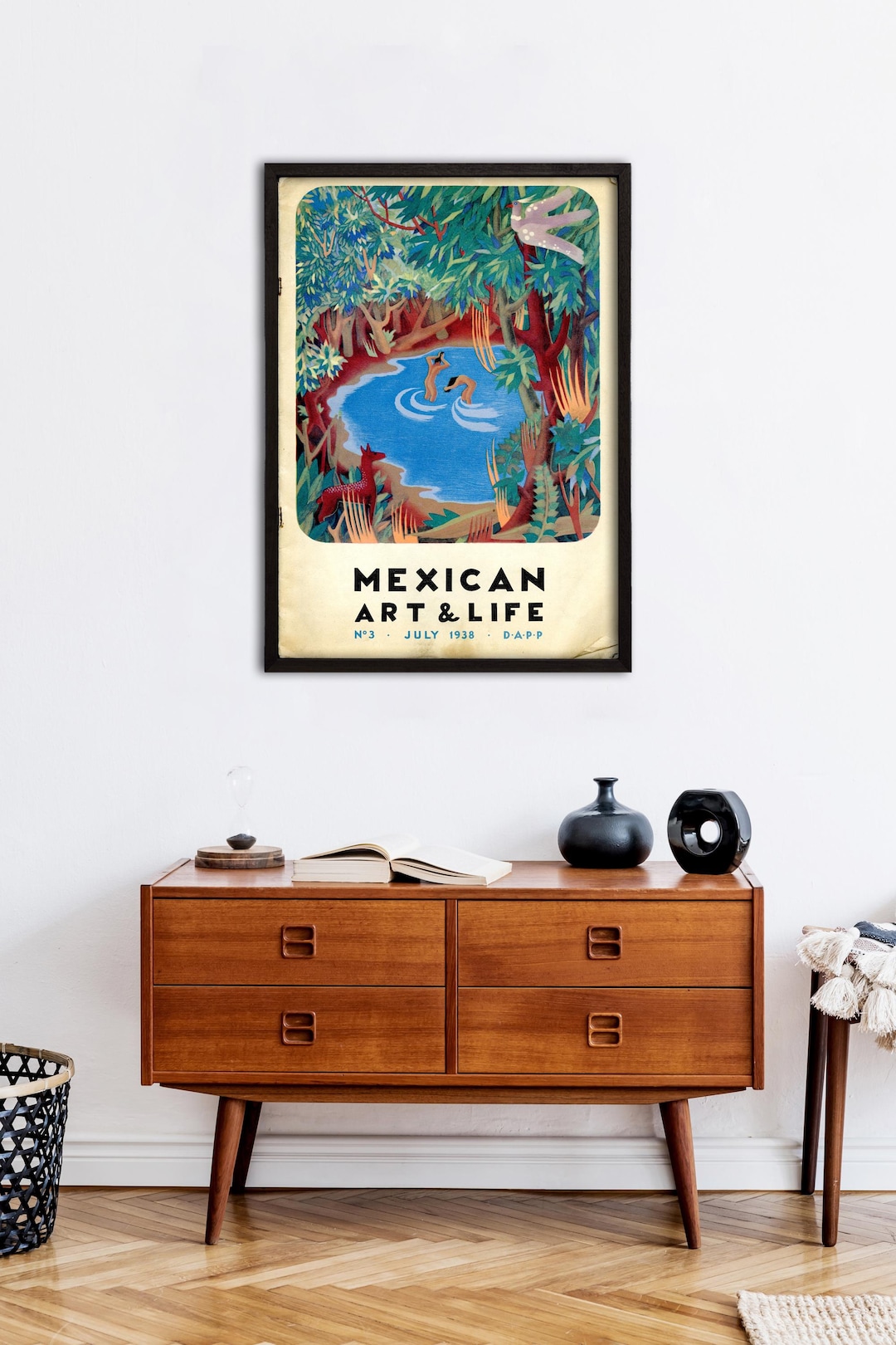 Mexican Art & Life Vintage Poster, Mexico Travel Wall Art, Colorful ...