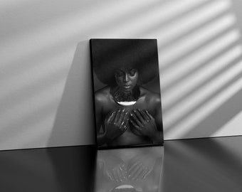 Fashion Photography,Black and White Wall Art, Portrait Framed Print , Female Model photography , Woman Living Room Decor , Large Size