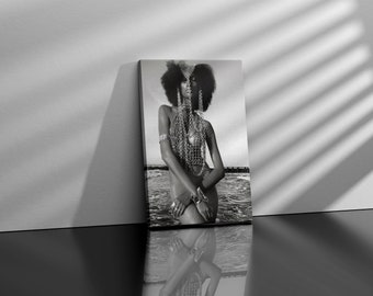 Black and White Wall Art , Fashion Photography , Portrait Framed Print , Female Model photography , Woman Living Room Decor ,