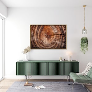 Tree Ring Canvas Print, Lake House Minimalist Wall Art,Tree Stump Art,Wood Texture Wall Art