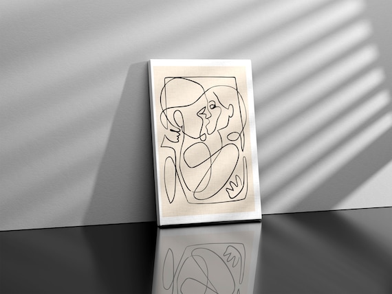 Picasso Line Drawing, Picasso The Love Print, One Line Art, Picasso Poster, Minimalist Print, Picasso Art Prints,framed and print canvas,
