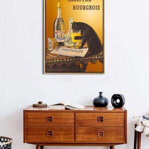 Absinthe Bourgeois-affisch, vintage 1902 fransk katt-alkoholreklam väggkonsttryck bild 3
