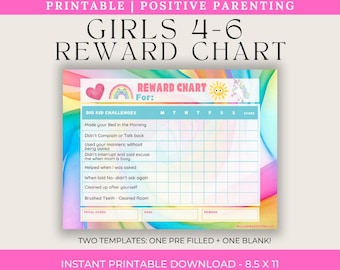 Behaviour Reward Chart for Kids | Good Behavior Tracking | Cute Rainbow ...